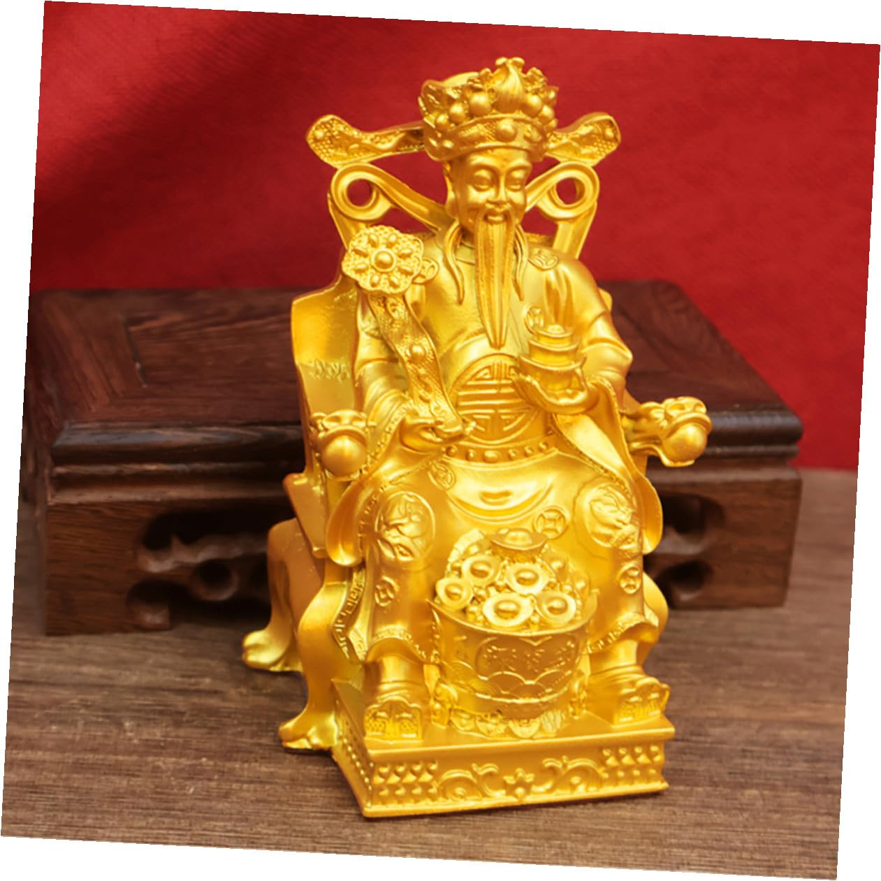 DOITOOL Estatua Decorativa del Riqueza Resina para Escritorio y Oficina Adorno Artesanal con Diseño Chino Clásico para Decoración de y Mesas Pequeñas Amuleto para Buena Fortuna y Ambiente