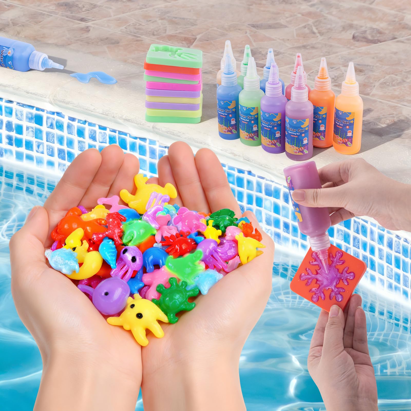 Magic Water Gel Toy Kit DIY 3D Jouet en gel d'eau pour enfants 4 5 6+ | Avec 24 couleurs et 20 formes, jouet créatif d'anniversaire, cadeau de Noël pour garçons et filles à partir de 3 ans