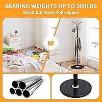 Vista 2 de ZOZOE Perchero de metal independiente, perchero moderno con base de mármol natural, diseño giratorio de 360° con 14 ganchos, perchero para colgar