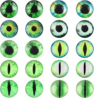 TOAOB 20pcs 30mm Green Large Dragon Eyes Glass Cabochons Eyes for Clay Doll Making Sculptures Props Craft DIY Findings Jewelry Making