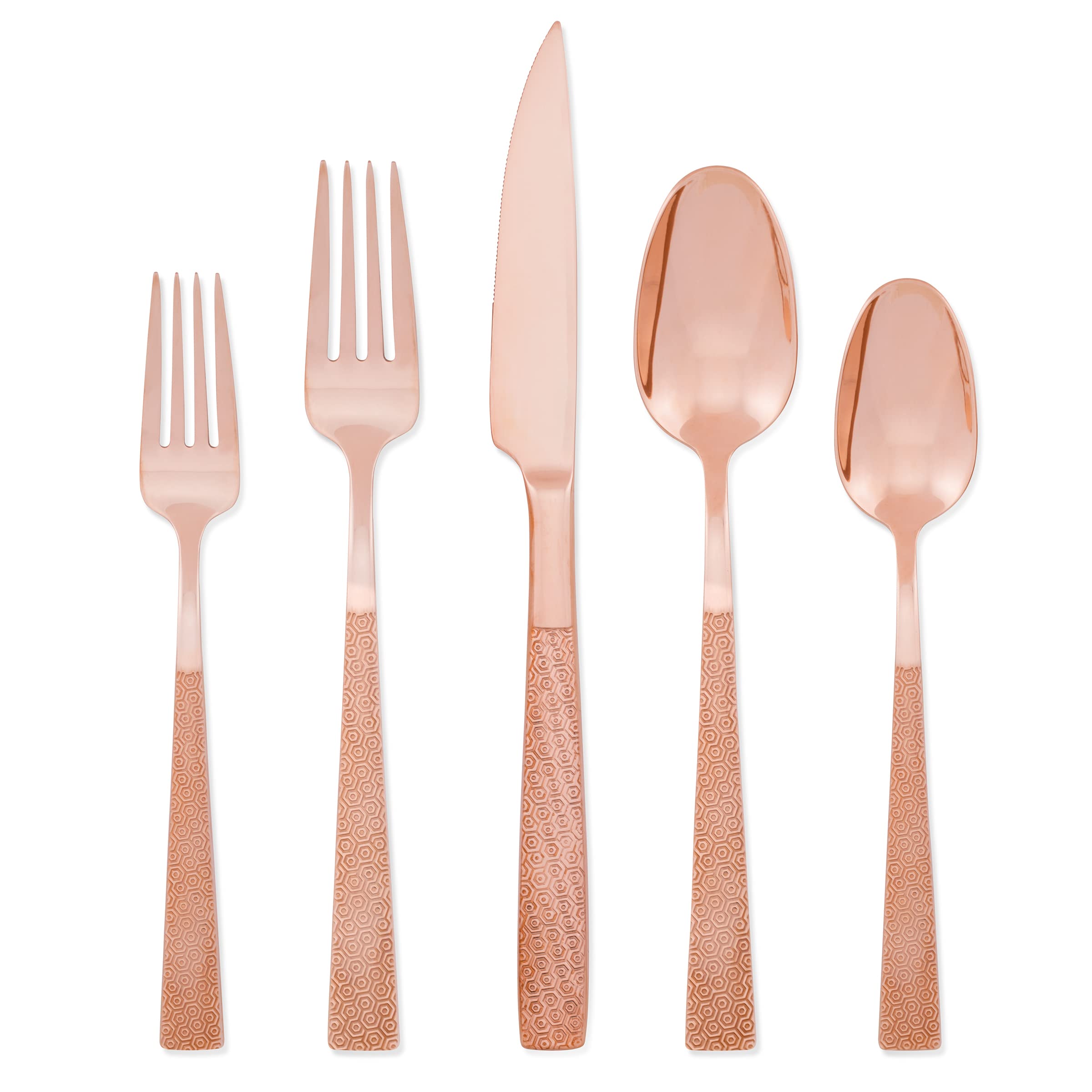 Hampton Forge Full Rose Gold 18/10 5 Piece Flatware Set, 5PC FW