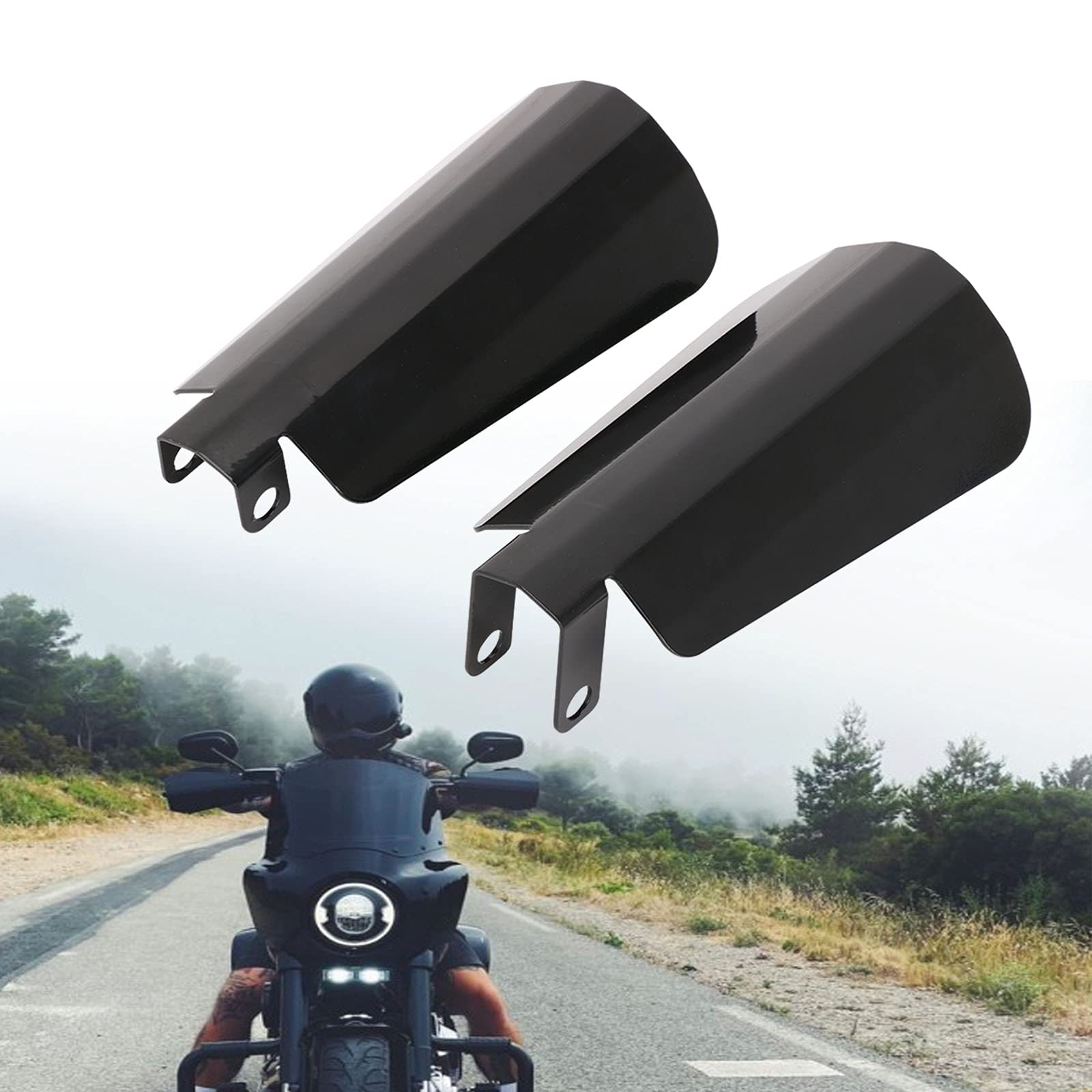 JFG RACINGMotorcycle Handguards Gloss Black Coffin Cut Hand Guards Compatible To Dyn.a And 2006 Older Baggers Electra Street Road Glide Road King Large