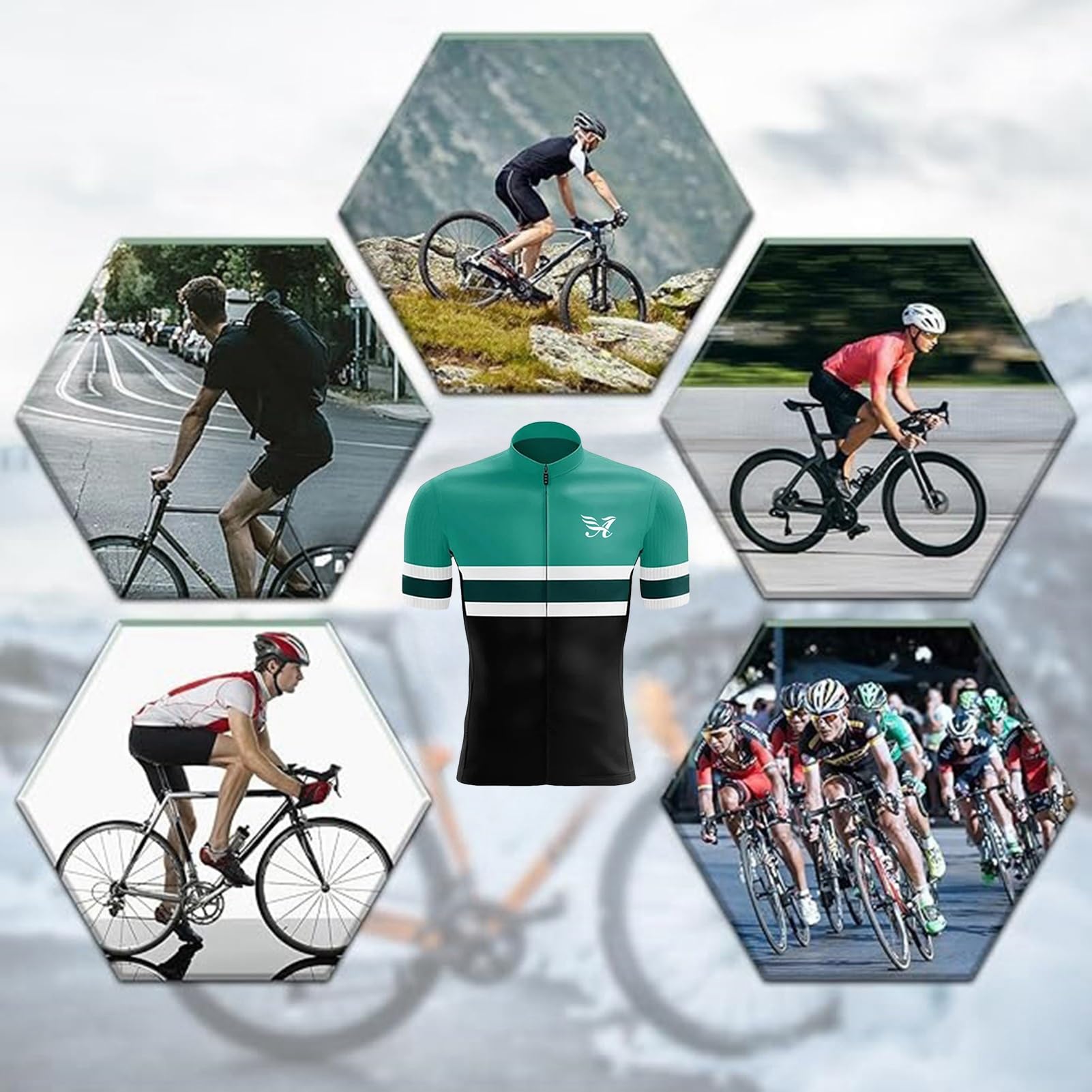 Męski strój rowerowy 2024 Pro Team koszulka kolarska zestaw dla mężczyzn 9D żel wyściełany śliniak krótki oddychający szybkoschnący, Jasnozielony-2, XL