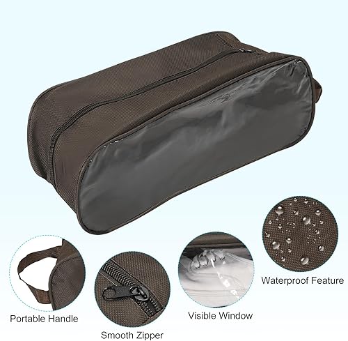 Miniatura 8 de PATIKIL Bolsas de zapatos de golf, bolsa organizadora de zapatos deportivos portátil, bolsa transpirable con cremallera para zapatos deportivos