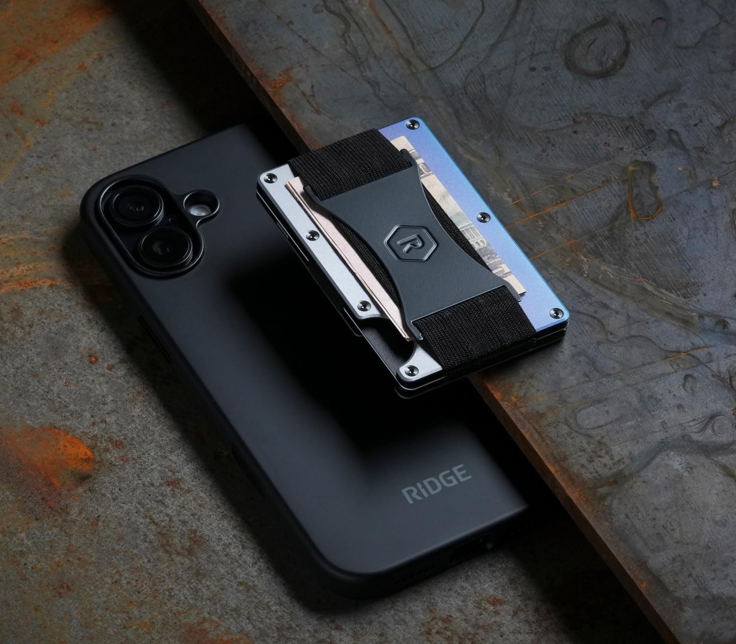 Ridge Wallets for Men Compatible with Magsafe - Slim Minimalist Compact Wallet and Card Holder, RFID Protected Front Pocket Wallets for Men with Integrated Cash Strap (Burnt Titanium) - Image 5