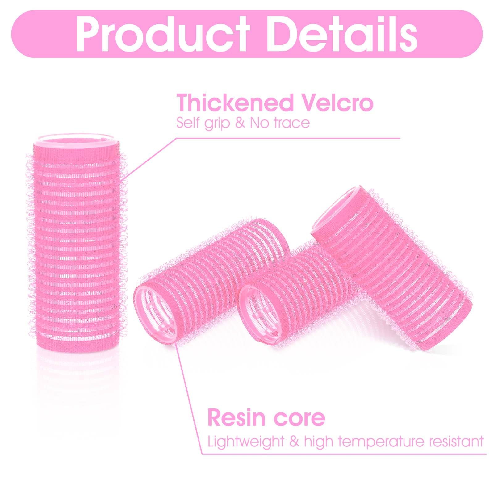 18pcs Self Grip Hair Rollers with Small Comb,Heatless Hair Curler,Plastic Rose Red Small Hair Rollers for Pro Salon Hairdressing and DIY Hairstyles (0.98 X 2.44 Inch) - Image 4
