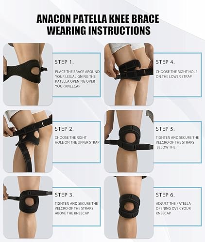 Miniatura 5 de Correas de rodilla dobles para rótula, estabilizador de rótula para aliviar el dolor de rodilla, correr, tenis, saltar, artritis, tendinitis,