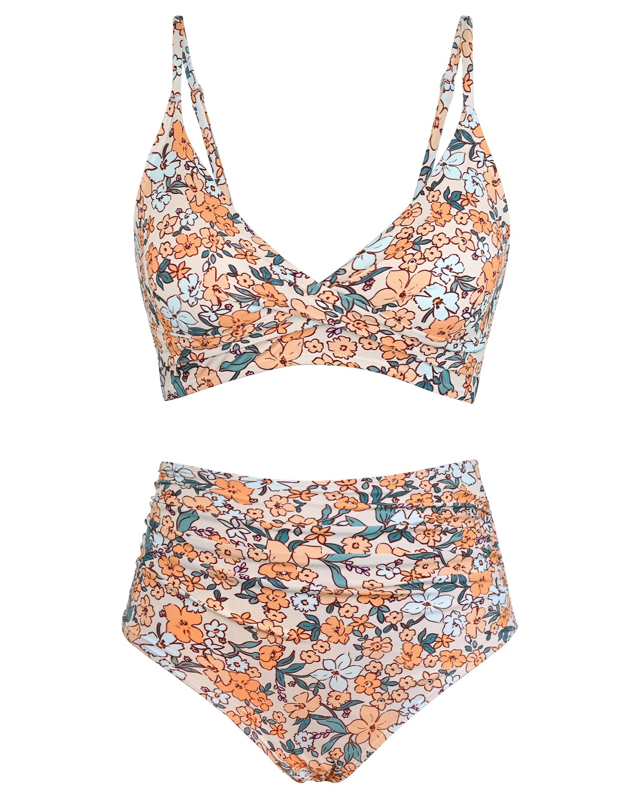Amy Babe Women's High Waisted Bikini Sets Tummy Control Two Piece Swimsuit