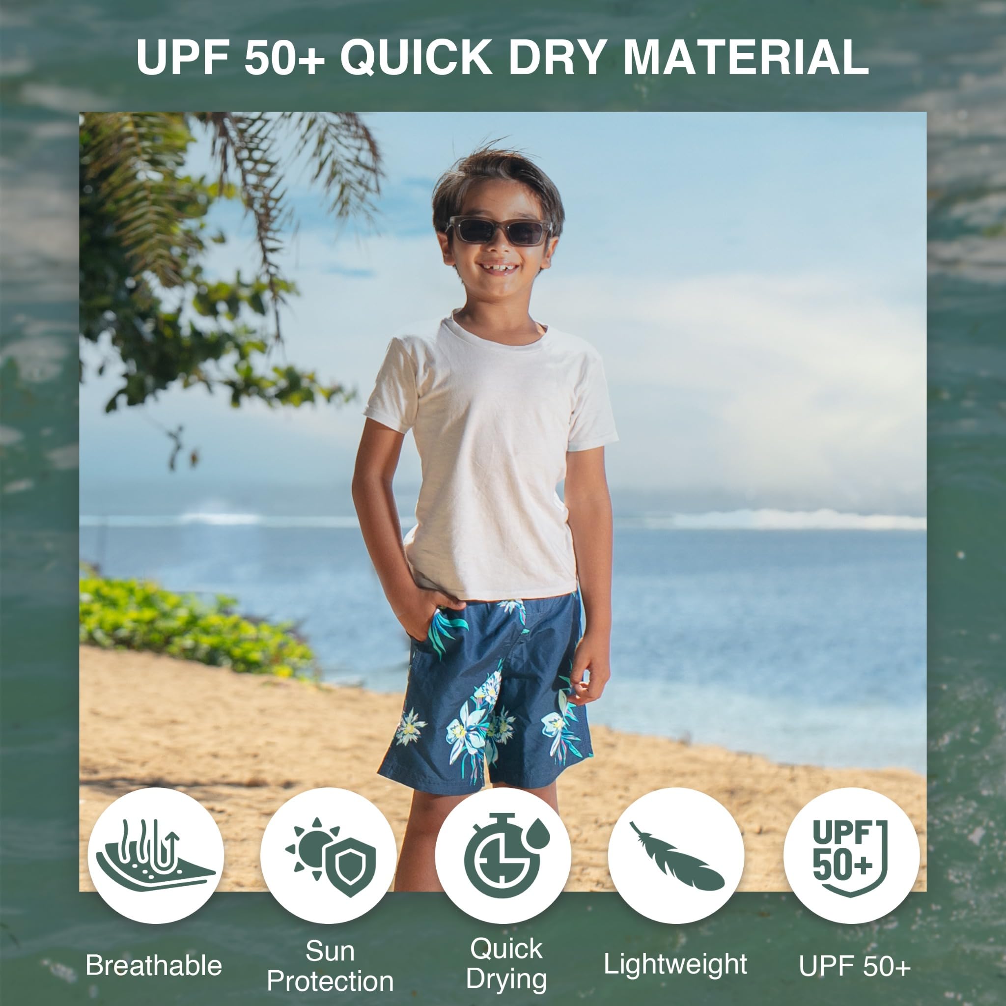 Kanu Surf Zipline Quick Dry UPF 50+ Beach Swim Trunk Badehose für Herren Kinder (1 Stück)