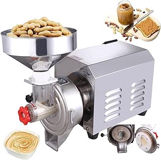 2200W Peanut Butter Maker Machine, Electric Sesame Maker, Commercial Walnuts Nuts Stuff Grinding Miller Home Almond Sesame Pulping Machine with High Efficiency
