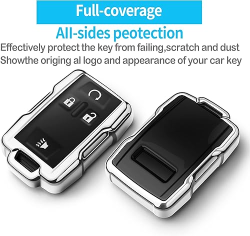 Miniatura 3 de Tukellen Funda para llavero de Chevrolet de TPU suave, protección completa, compatible con Chevrolet Chevy Silverado Suburban Tahoe Colorado GMC