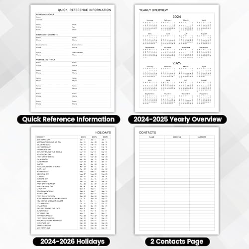 Miniatura 5 de Agenda 2024, enero 2024 - diciembre 2024, 2024, planificador semanal y mensual con página de notas para cada semana, 8 x 10 pulgadas, tapa dura con