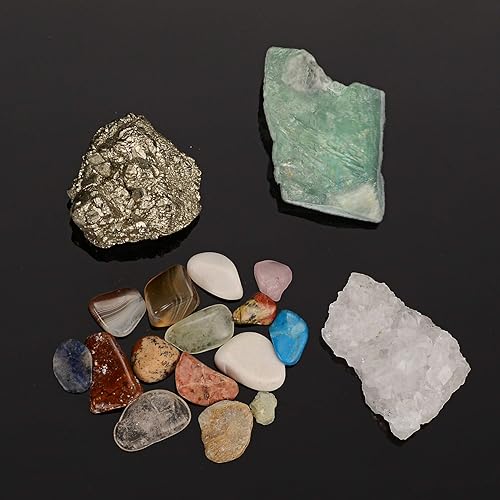 Miniatura 6 de Caja de piedras preciosas de cristal natural, juego de 4 cajas de exhibición de piedra de roca irregular, Rock