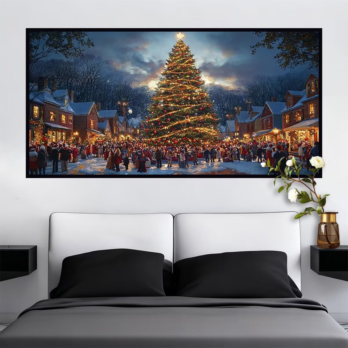 Świąteczne zestawy do sztuki diamentowej dla dorosłych, 160 x 80 cm, duże drzewko do malowania diamentami, DIY, duże zestawy artystyczne, rękodzieło dla dorosłych, 5D, pełne wiercenie, malarstwo