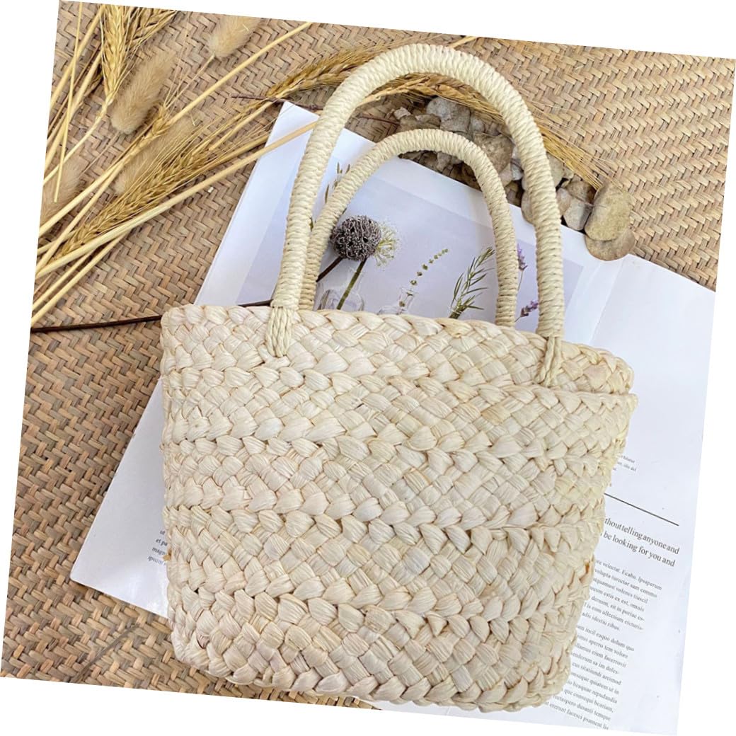 Cesto Intrecciato a Mano in Materiale Naturale Portafiori Delicato e Leggero Manico, Cesta Portatile Multifunzionale per Decorazione Casa e Cerimonia, Adatto per Esterni