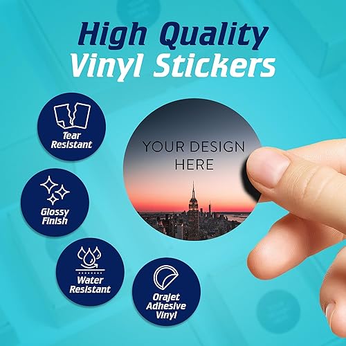 Vista 688 de DayStar Custom Signs & Design - 100 adhesivos de vinilo personalizables, con texto, imagen, diseño y logotipo; adhesivos para logotipo de embalaje