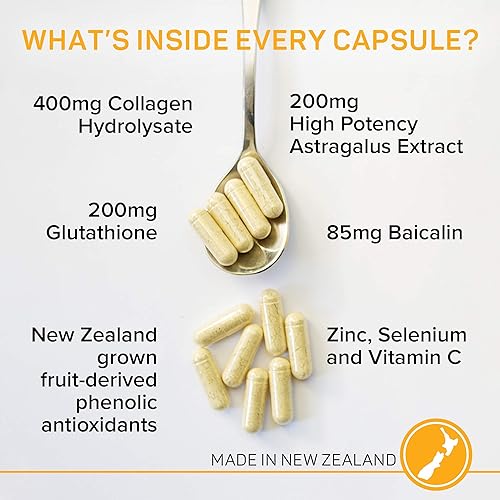 Miniatura 4 de Suplementos para telómeros con potente extracto de raíz de astrágalo y colágeno | Apoyo inmunológico superior, antienvejecimiento, reparación del