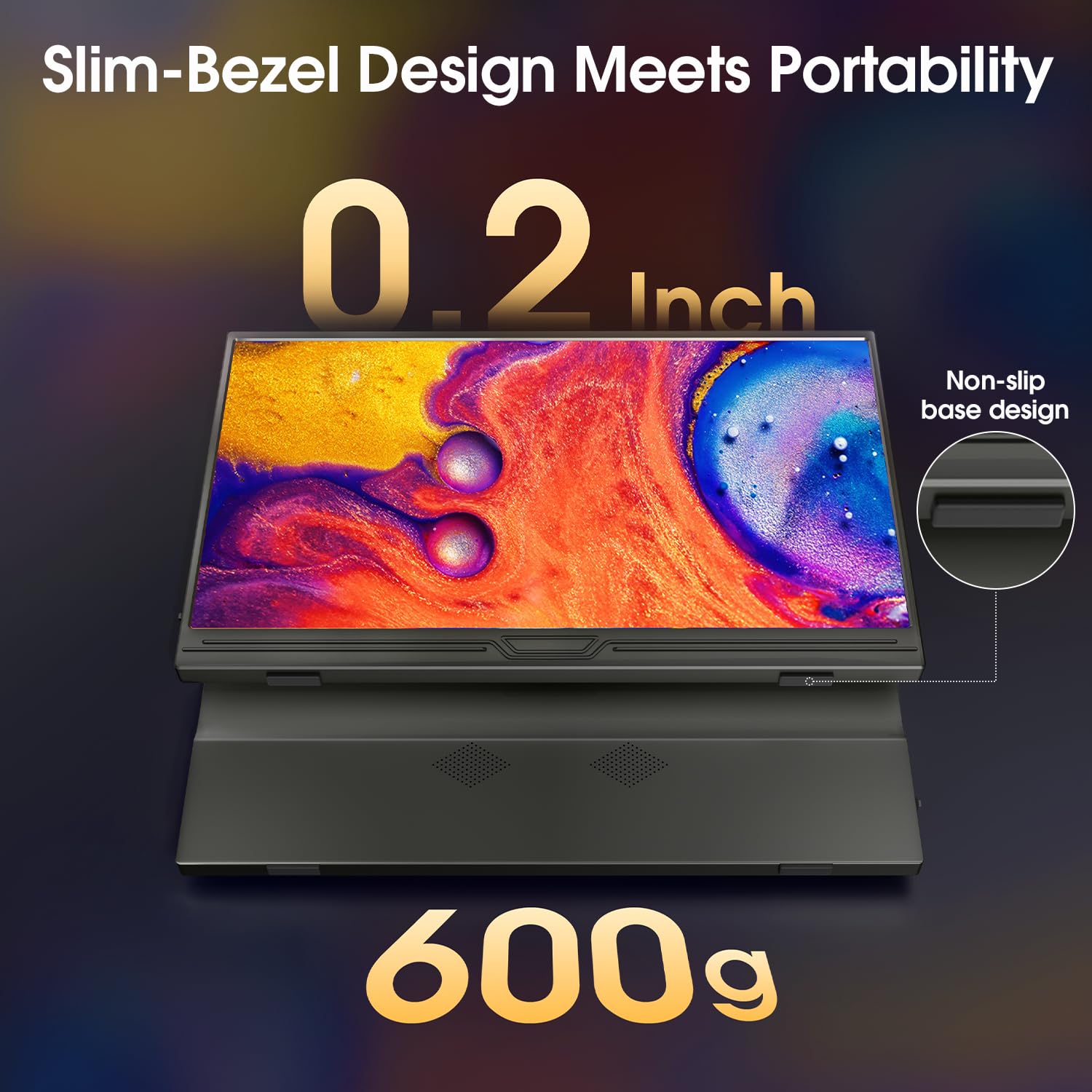 Portable Monitor 15.6 Zoll Tragbarer Display für Laptop USB-C | 1080P FHD IPS, Tragbar für Reisen, Zweitmonitor für Laptop, Ideal für Arbeit und Gaming