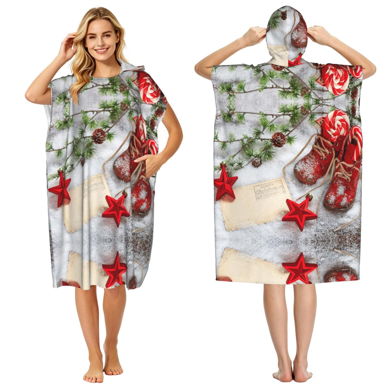 Poncho piscine microfibre léger serviette plage à capuche