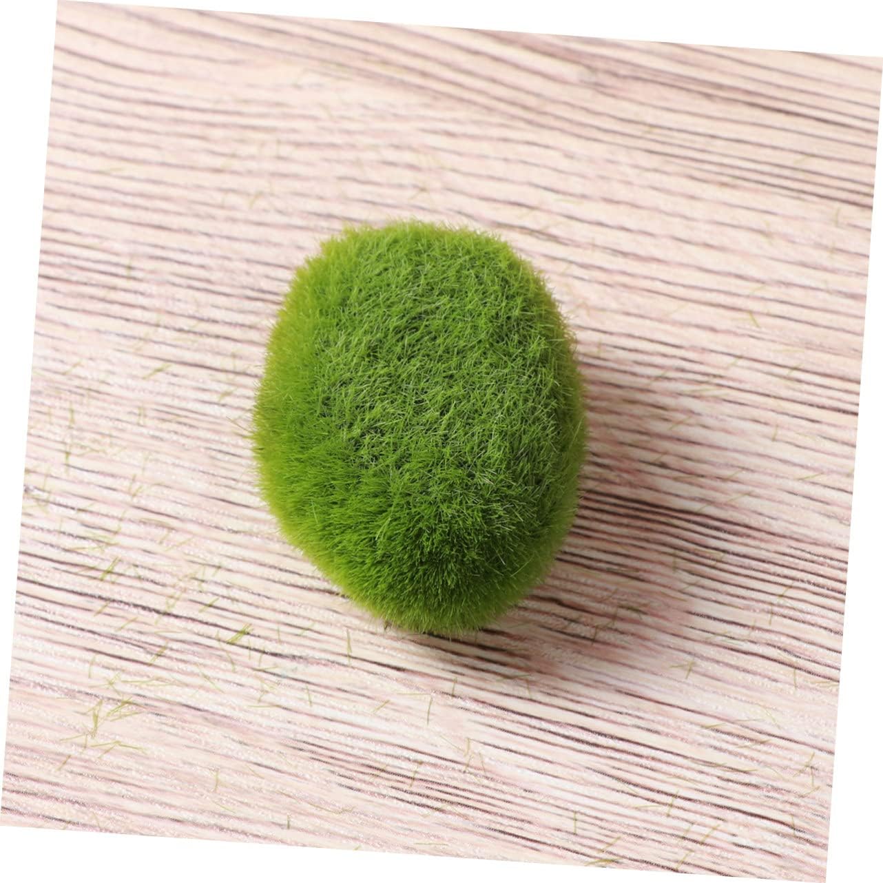 PERSELOSO Moss Rocks Decorative Cover Stones for Floral Arrangements Faux Green Balls for Home Decor and Fairy Gardens Varying Sizes