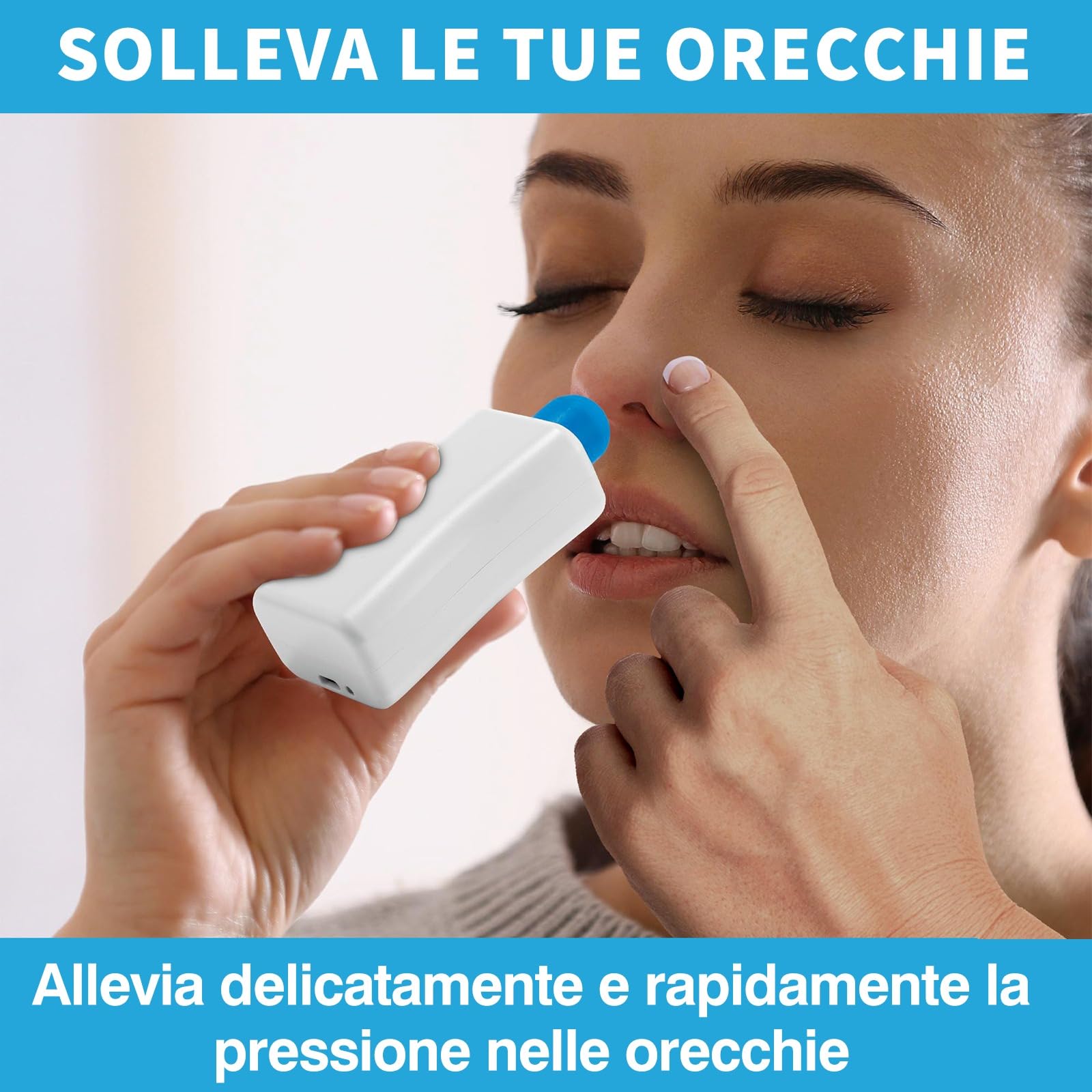 Dispositivo di Sollievo dalla Pressione dell'Orecchio di Tilcare - Bottone a Pressione per le Orecchie per Volo, Nuoto, Immersioni, Raffreddore e Allergia - Viene con una Custodia Protettiva Portatile