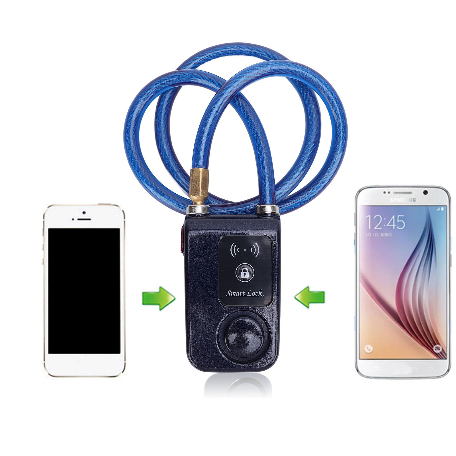 Bluetooth-Fahrradschloss, Schlsselloses Smart-Schloss mit  Telefon-APP-Steuerung, IP44 Wasserdicht, Alarm ber 110 DB,  Diebstahlschutzschloss fr ...