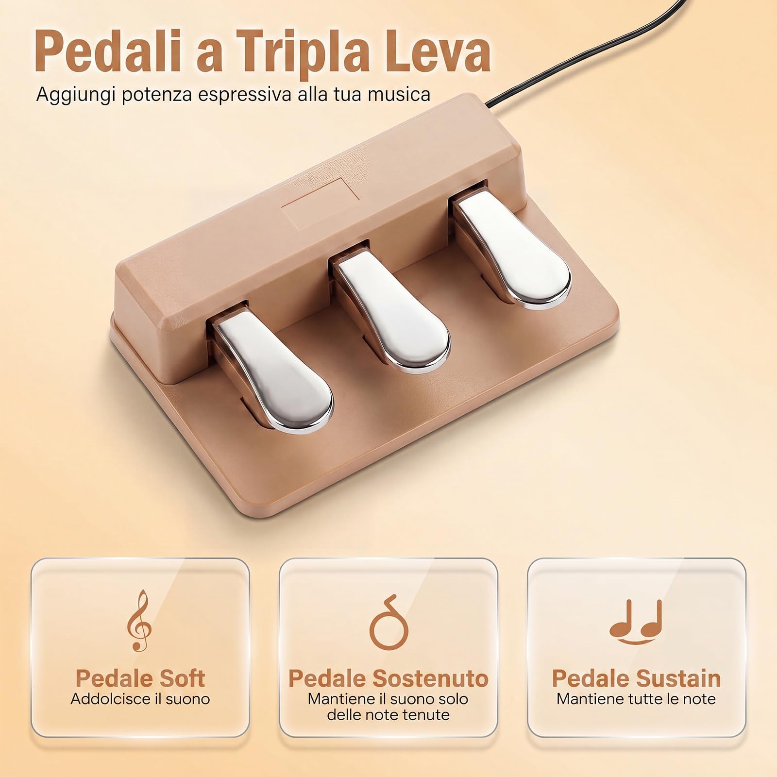 COSTWAY Pianoforte Digitale 88 Tasti Semipesati Full Size Regolabile | Pianola Elettronica da Casa con Pedale, Supporto, 800 Timbri, 600 Ritmi, 80 Brani per Principiante