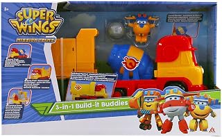 Super Wings Build-It Buddies | Remi and Donnie | Large 3-in-1 Playset and 2 Inch Figure
