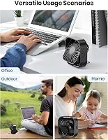 TOPK USB Asztali Ventilátor Szett - 2db Kompakt Mini Ventilátor, 3 Sebességfokozat, 360° Forgatható Fej, Csendes Működés Irodába, Otthonra 7
