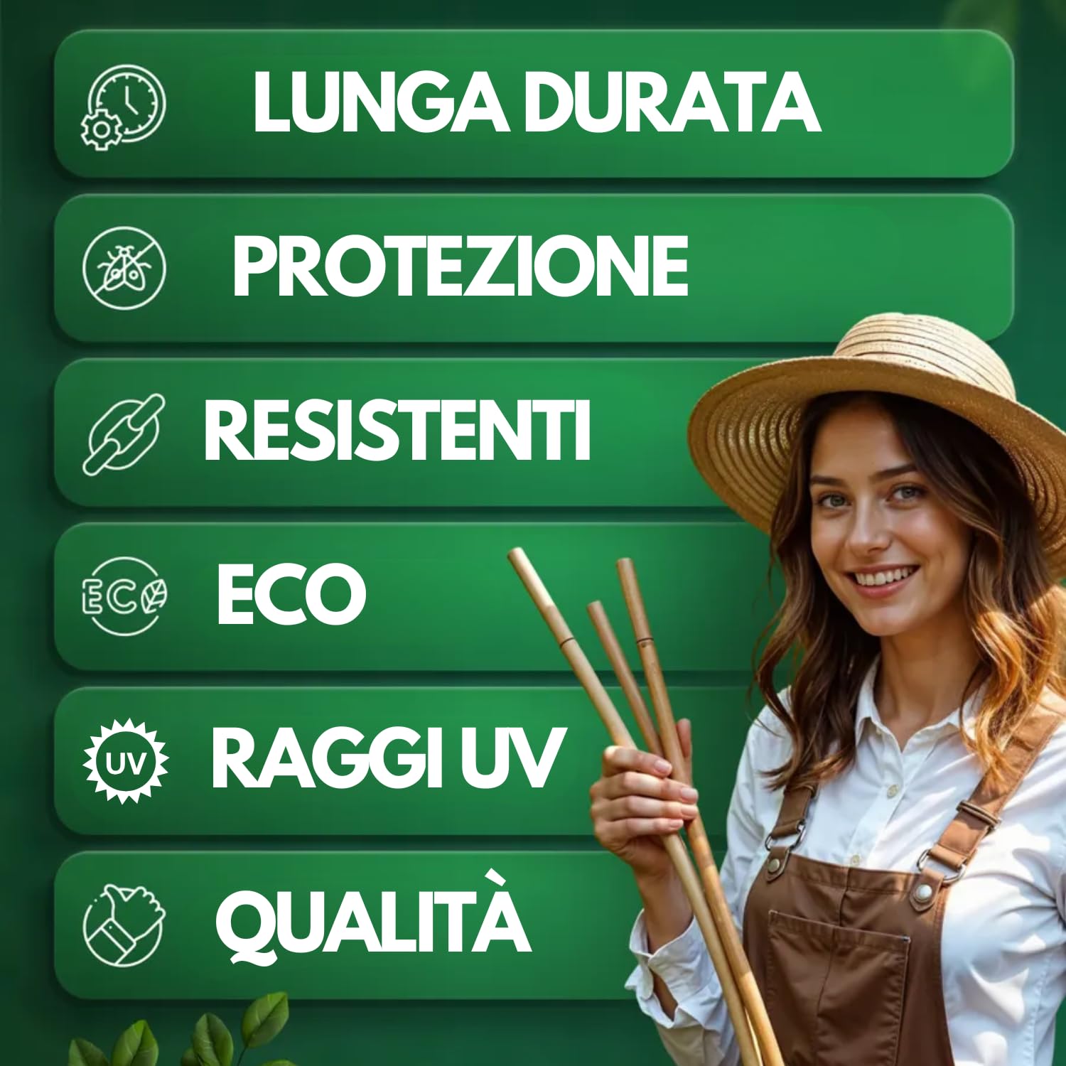 Canne Bambù Giardinaggio Naturali Set 25 Cannette 20/22 Ø x 210 cm Bastoncini Supporto Piante Orto Sostegni Tutore Pali Resistenti Rampicanti Giardino Pomodori Melanzane