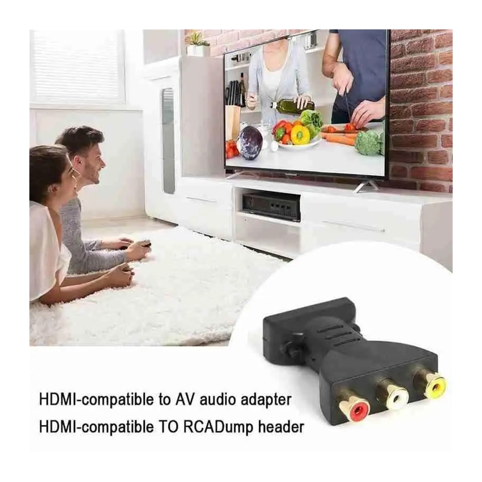 Adattatore audio AV da HDMI a 3 RCA, convertitore rosso, bianco e giallo, per HDTV