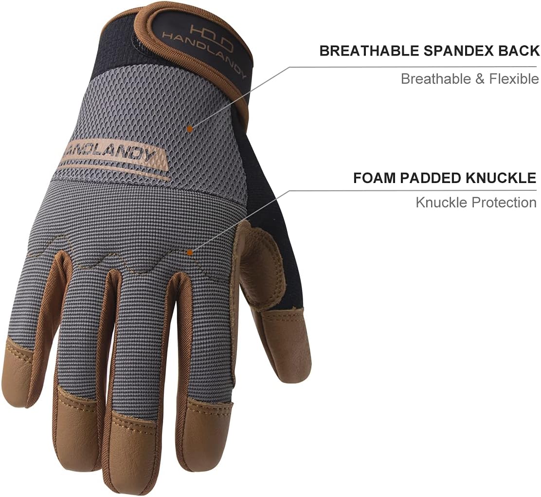 HANDLANDY HLDD Work Gloves Women, Safety Work Gloves Touchscreen Working Glove for Mechanic, Gardening, Construction, DIY