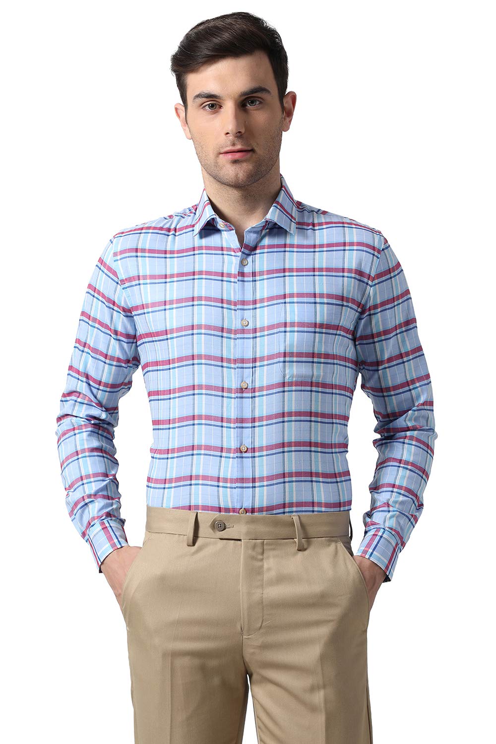 Peter EnglandMen's Checkered Slim fit Formal Shirt