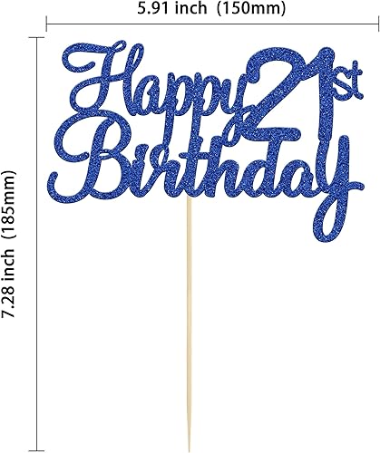 Miniatura 2 de Gyufise 1 pieza para decoración de pastel de cumpleaños 21 con purpurina para tarta de cumpleaños 21, saludos a 21 años, veintiuno, fabulosa