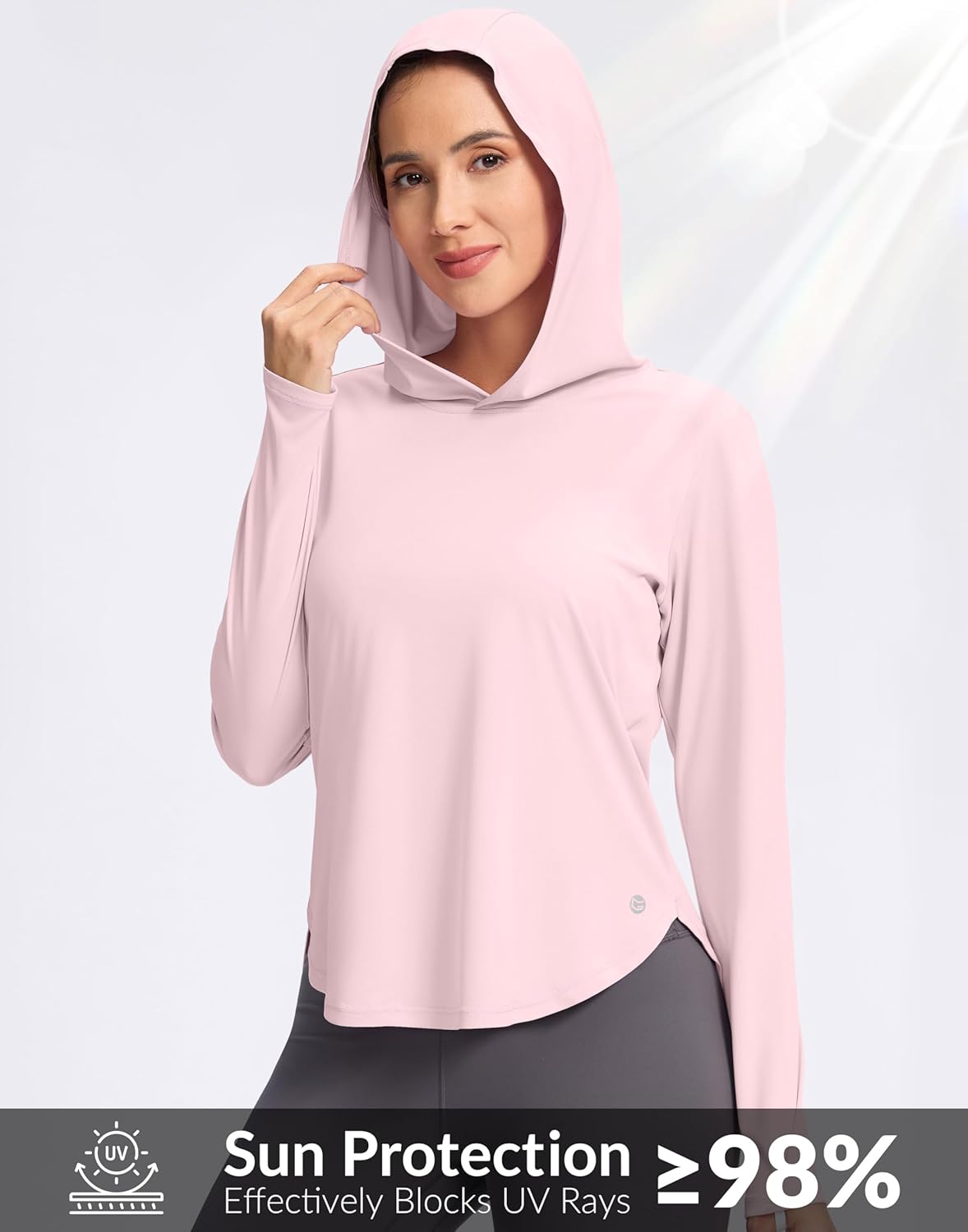 G Gradual Women's UPF 50+ Sun Shirt with Hoodie Long Sleeve UV Protection Shirts Lightweight Hiking Fishing Shirts for Women - Image 3