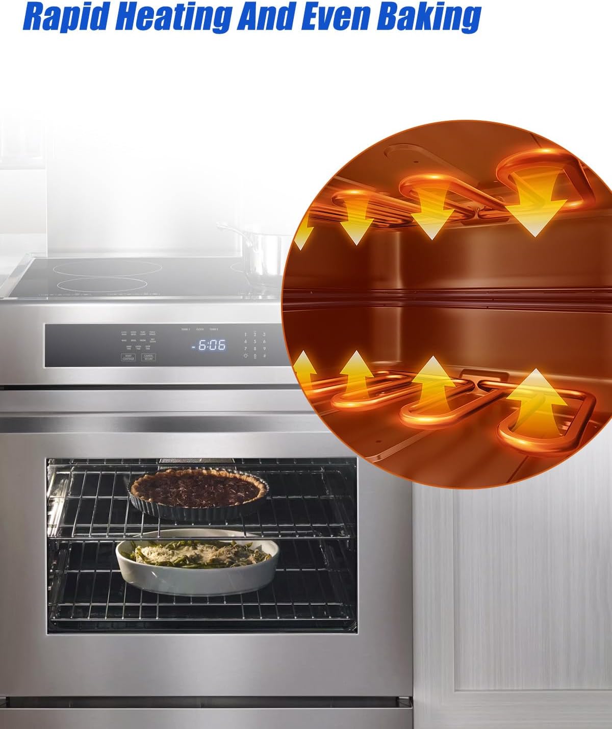 Broil Element Heater Fit for Samsung 30 Inch Freestanding Electric Range, Oven Baking Element Convection Heater Replace DG47-00045A PD00034109 DC47-00005D