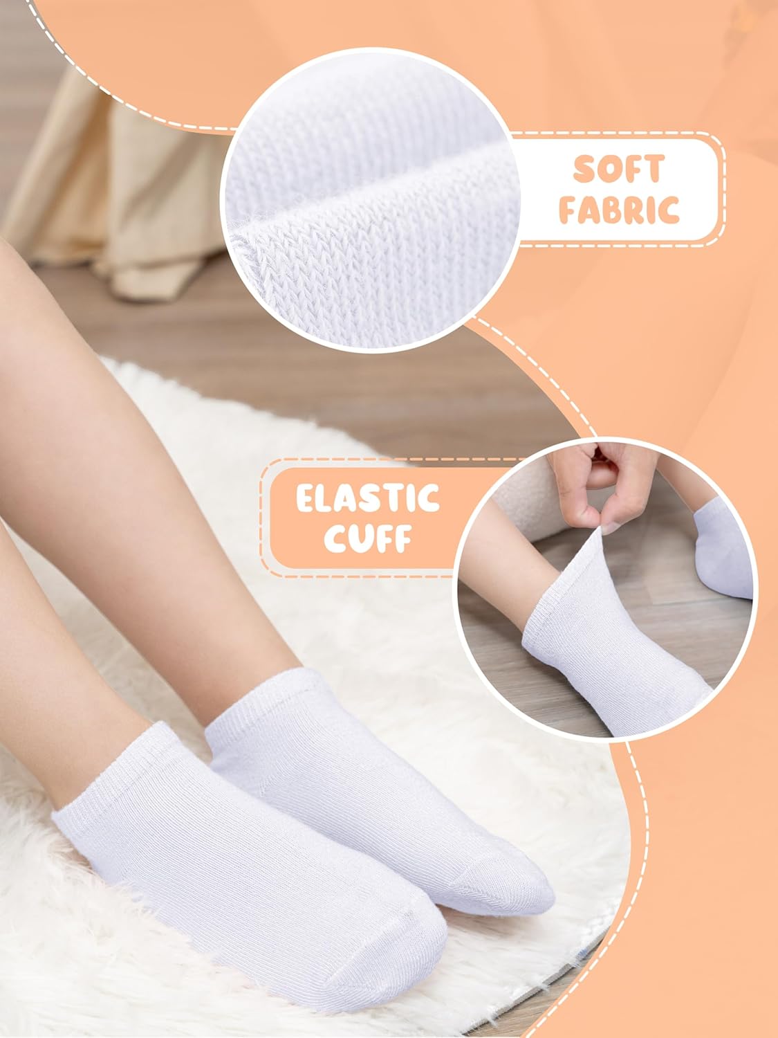 Cooraby 25 Pairs Kids' Socks Low Cut Socks Half Cushion Sport Ankle Athletic Socks for Boys Girls - Image 5