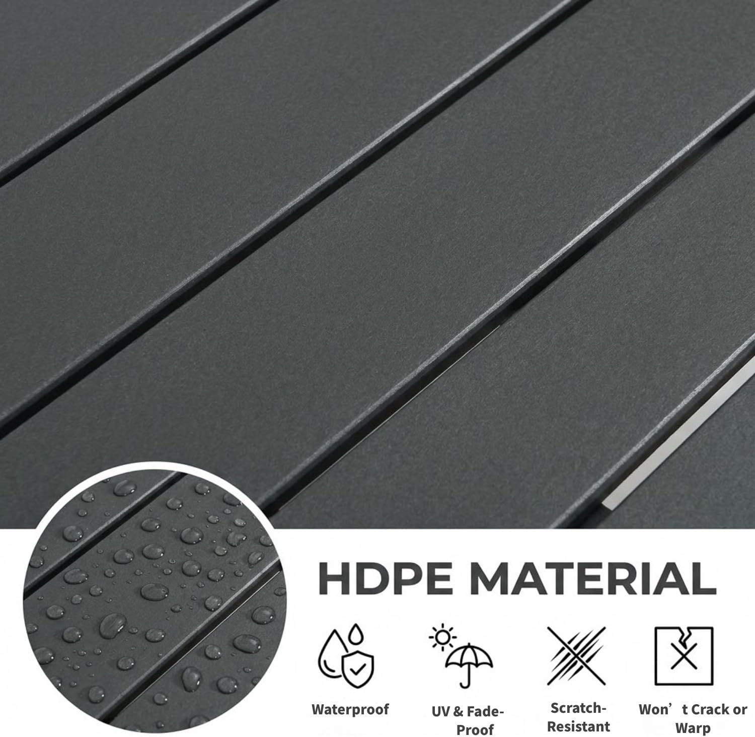 Grey HDPE Outdoor gArmchairs with backres Modernist Designt Chairs