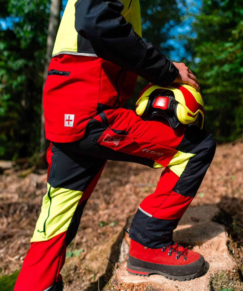 KOX Schnittschutzhose Duro 3.0 Rot/Gelb Größe 98