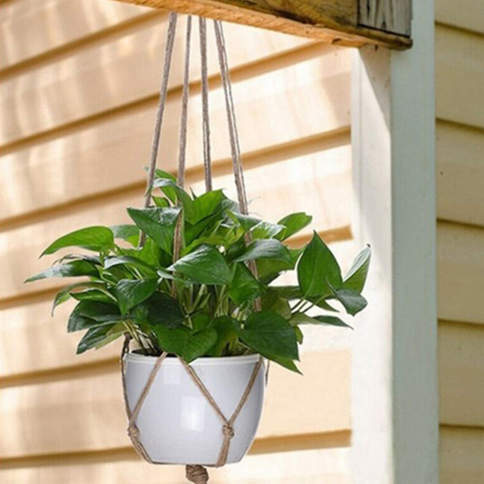 Makramee Pflanzenaufhänger Aus Baumwolle – 60 Cm Lang, Beige, Handgewebt Für Innen & Außen, 2 Stück Im Set