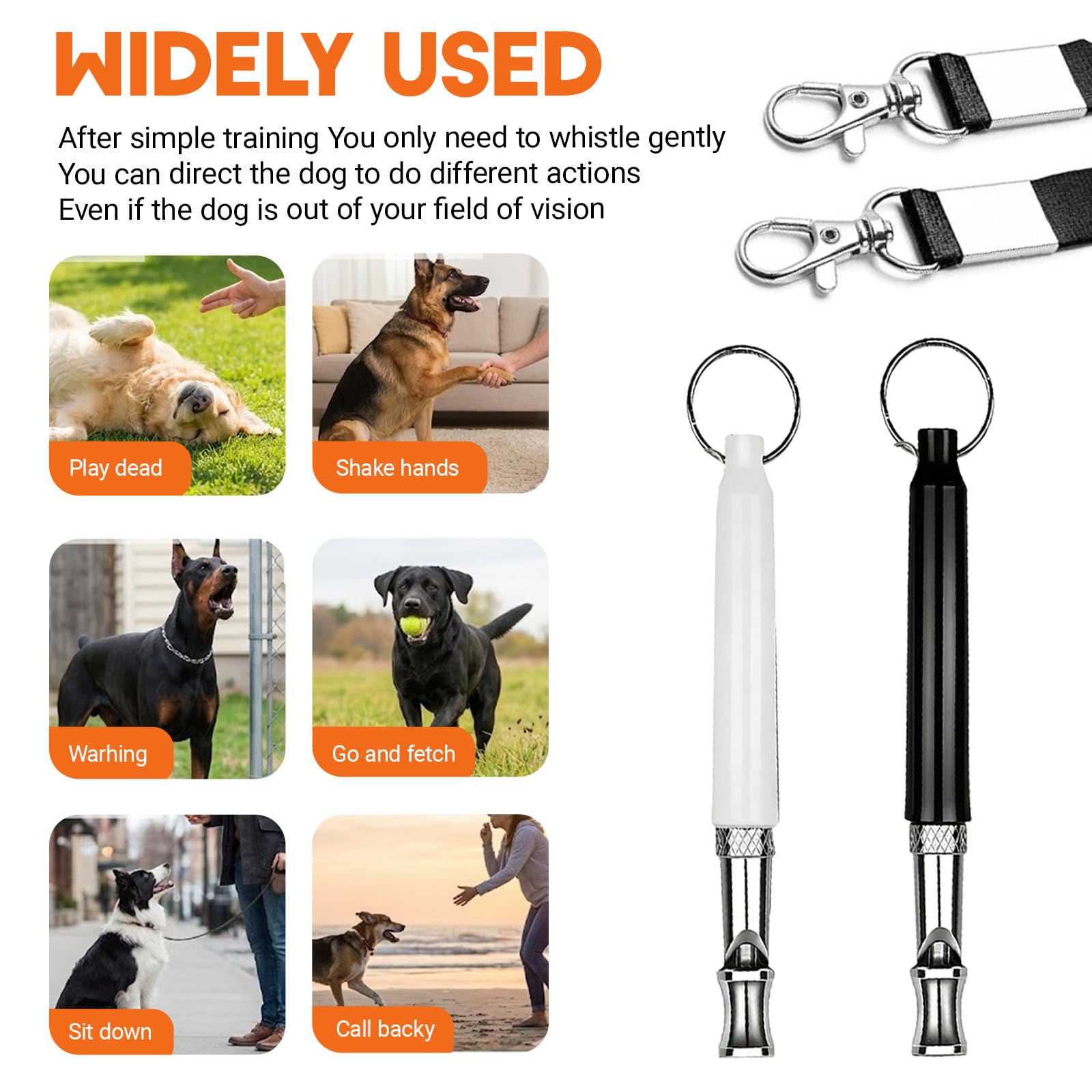 2 Pièces sifflet Ultrason Chien, sifflet Chien Rappel, Sifflet à ultrasons Haute fréquence Silencieux - Son Stable, fréquence réglable Individuellement - adapté à l'entraînement des Chiens