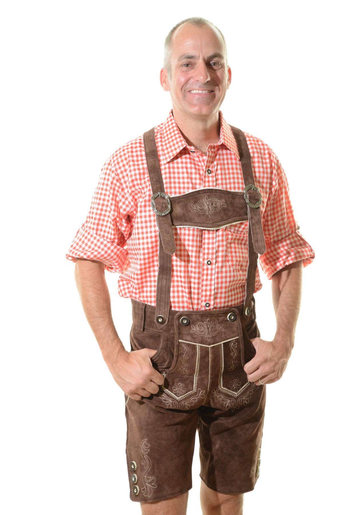 Men's Bavarian Lederhosen Tracht Oktoberfest Lederhosen Brown