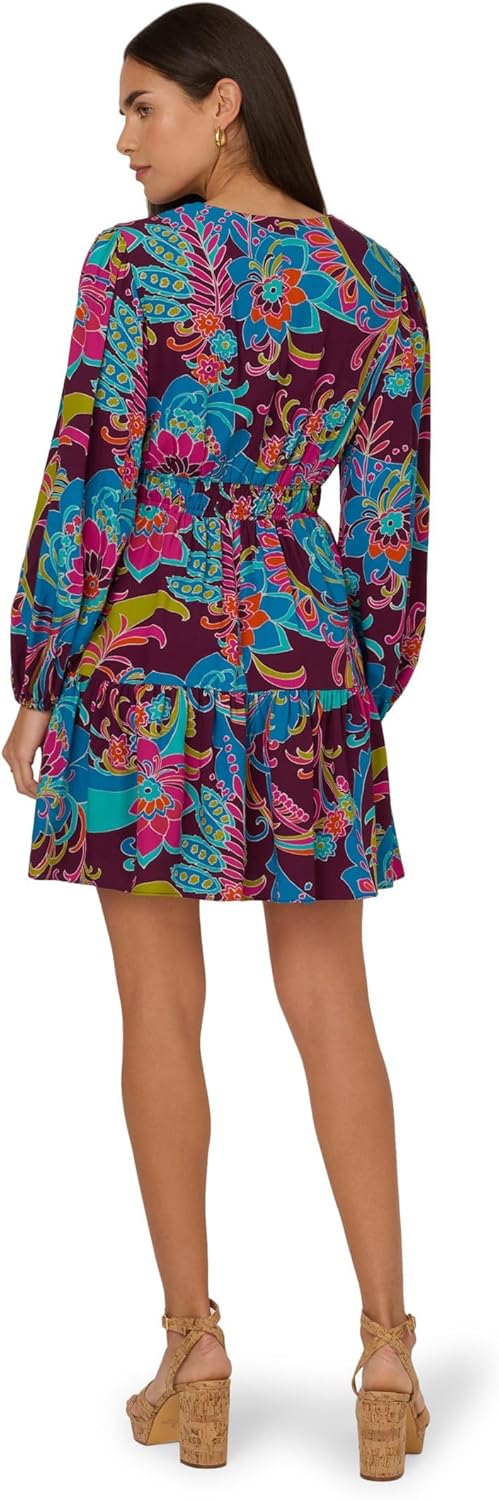 Adrianna Papell Womens Printed Flounce Short Dress - Image 2