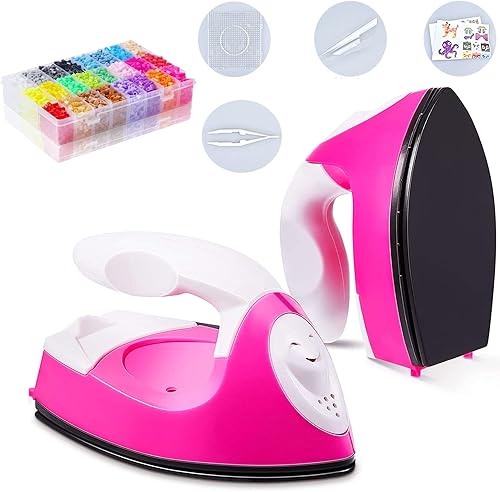 Mini máquina de prensa de calor con kit de herramientas de cuentas de semilla de bricolaje, DIXIUZA Prensa de calor eléctrica portátil con base de