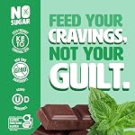 No Sugar Keto Bar Snack - Low Carb No Sugar Keto Snack Food with Keto Friendly Macros, 3g Net Carb, 9g Plant Based Protein, 13g Healthy Fat, Sugar Free (0g) (Mint Chocolate, 480g)