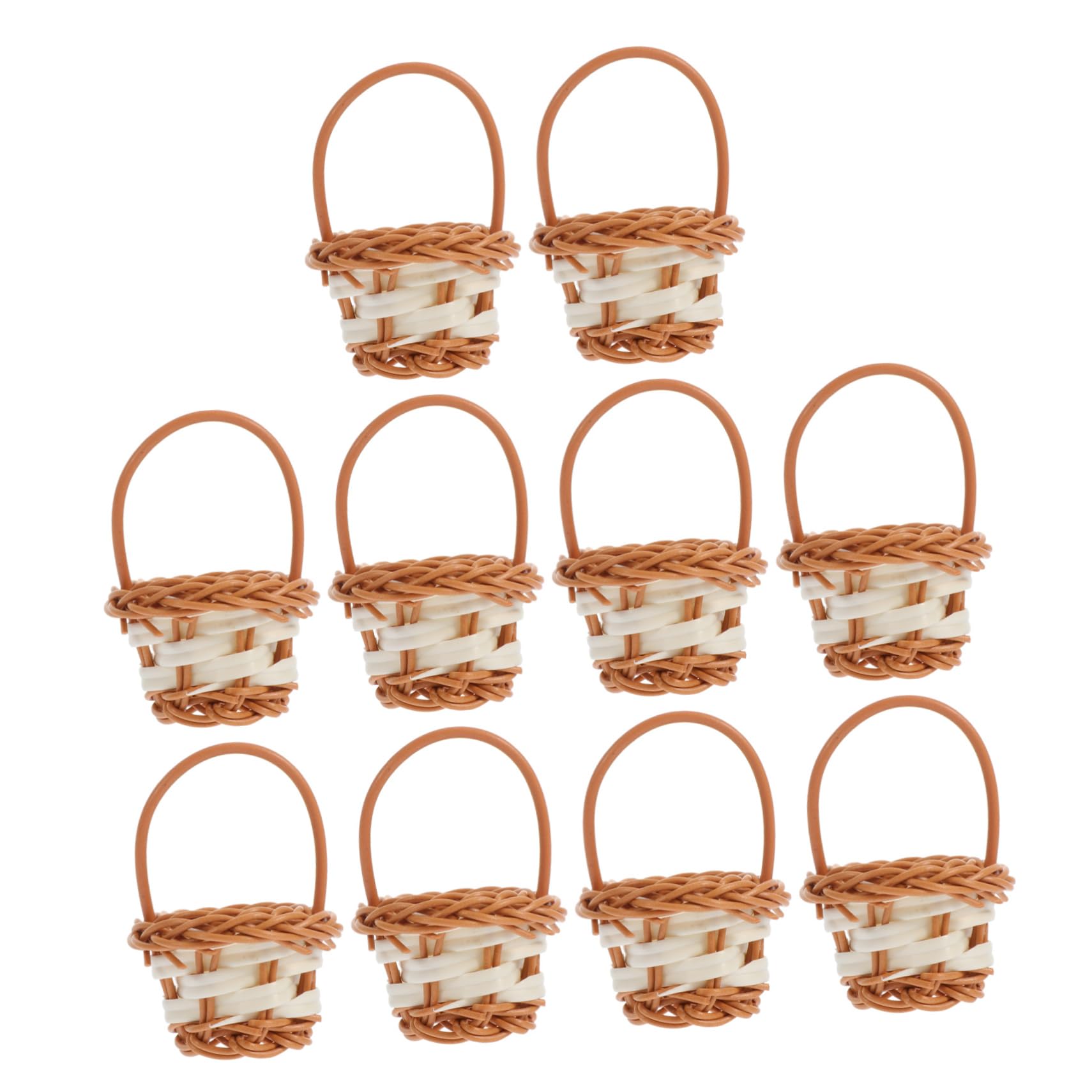 Unomor 10pcs Portable Basket Home Decoration Mini Rattan Baskets Tiny Home Furniture Rattan Basket Mini Food Containers Tiny Containers Rustic Basket Cookie Plastic Coffee