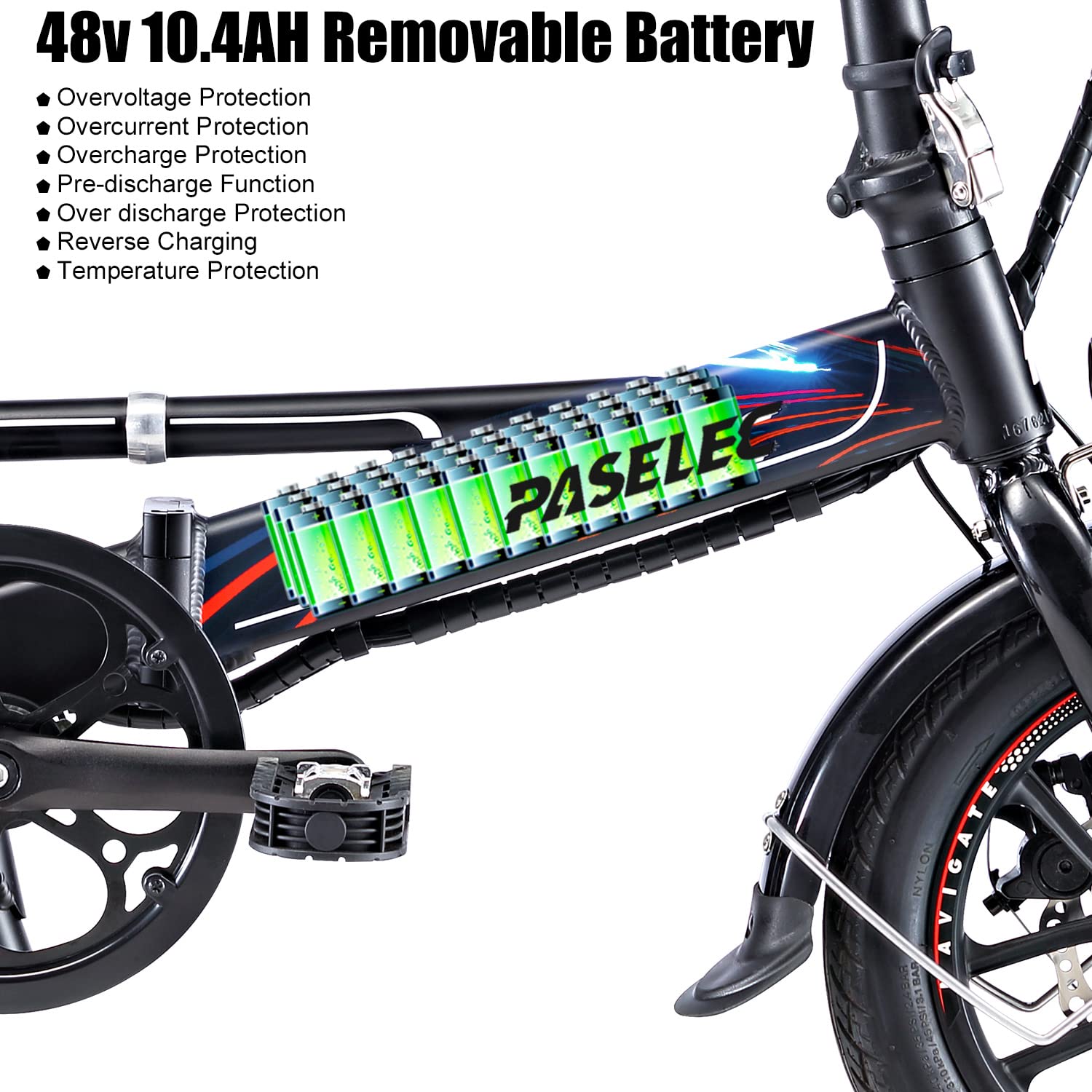 Paselec Electric Bike for Adults and Teenagers,14Inch Folding Electric