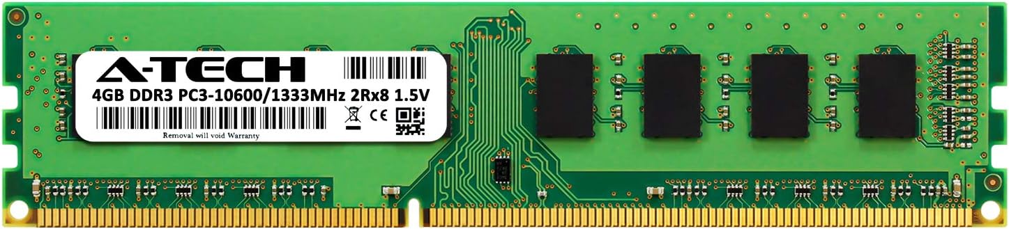 A-Tech 4GB RAM for Dell Inspiron 580, 580s | DDR3 1333MHz DIMM PC3-10600 240-Pin Non-ECC UDIMM Desktop Memory Upgrade Module