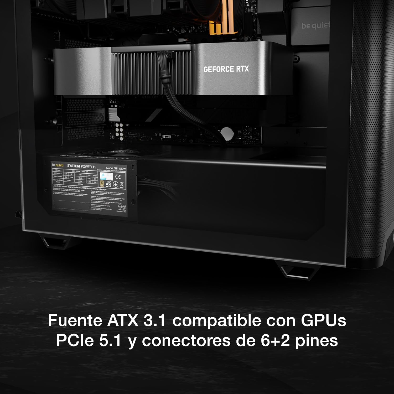 be quiet! System Power 11 550W Fuente de alimentación, ATX 3.1, Compatible con GPUs PCIe 5.1, Ventilador de 120 mm, un Potente riel de 12 V, tecnología DC-to-DC, eficiencia 80 Plus® Bronze