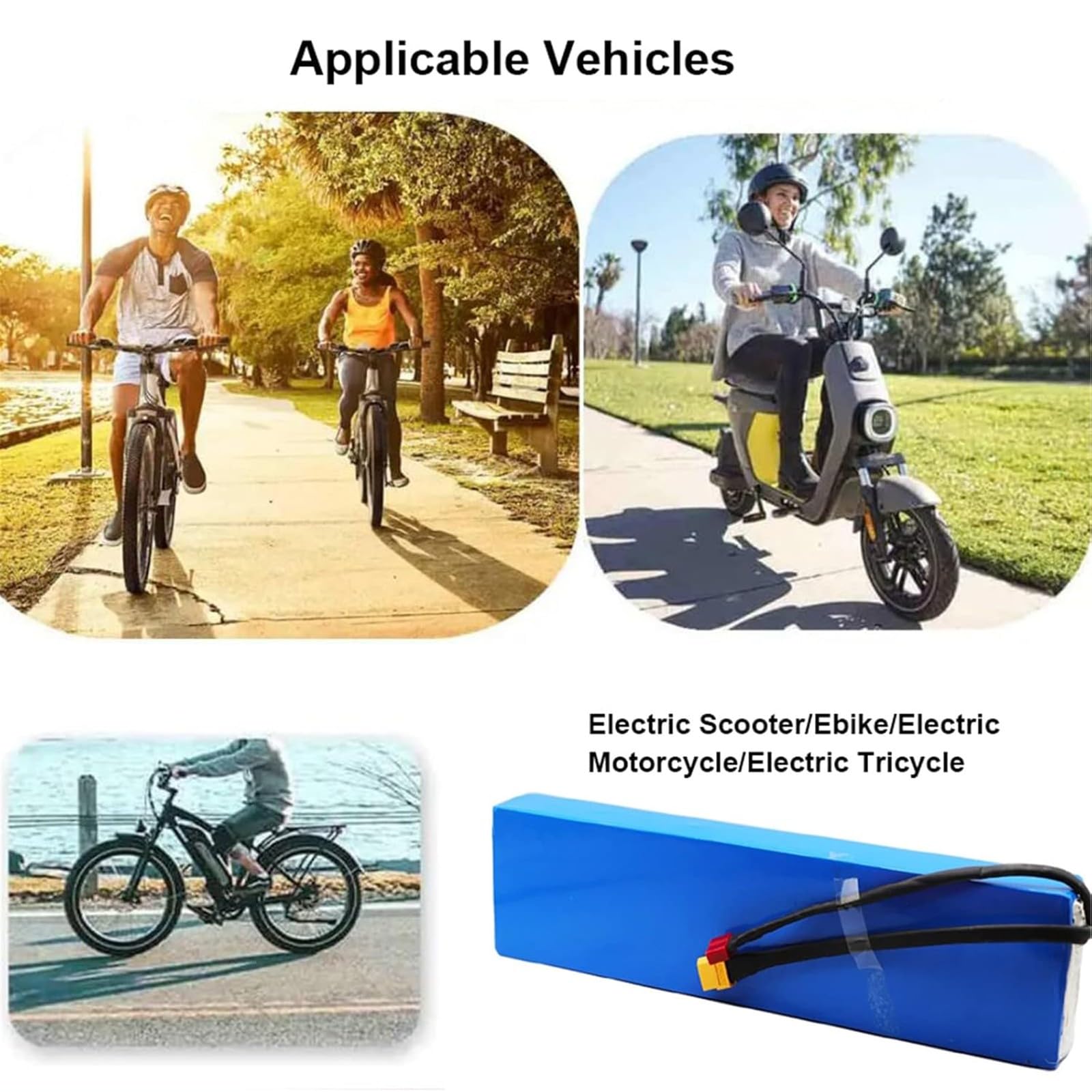10S3P 36V 15Ah Lithium ION Battery Pack,li-ION Battery,Built in 15a BMS,with and Charger,for 100W-500W Electric Scooter Ebike Bicycle XT60